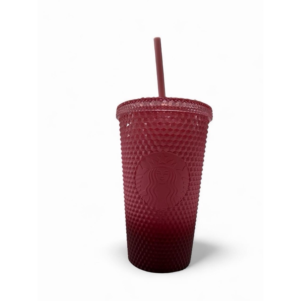 Starbucks Pink Blush Waxberry Ombre Gradient Studded Cold Cup Tumbler 16 oz
